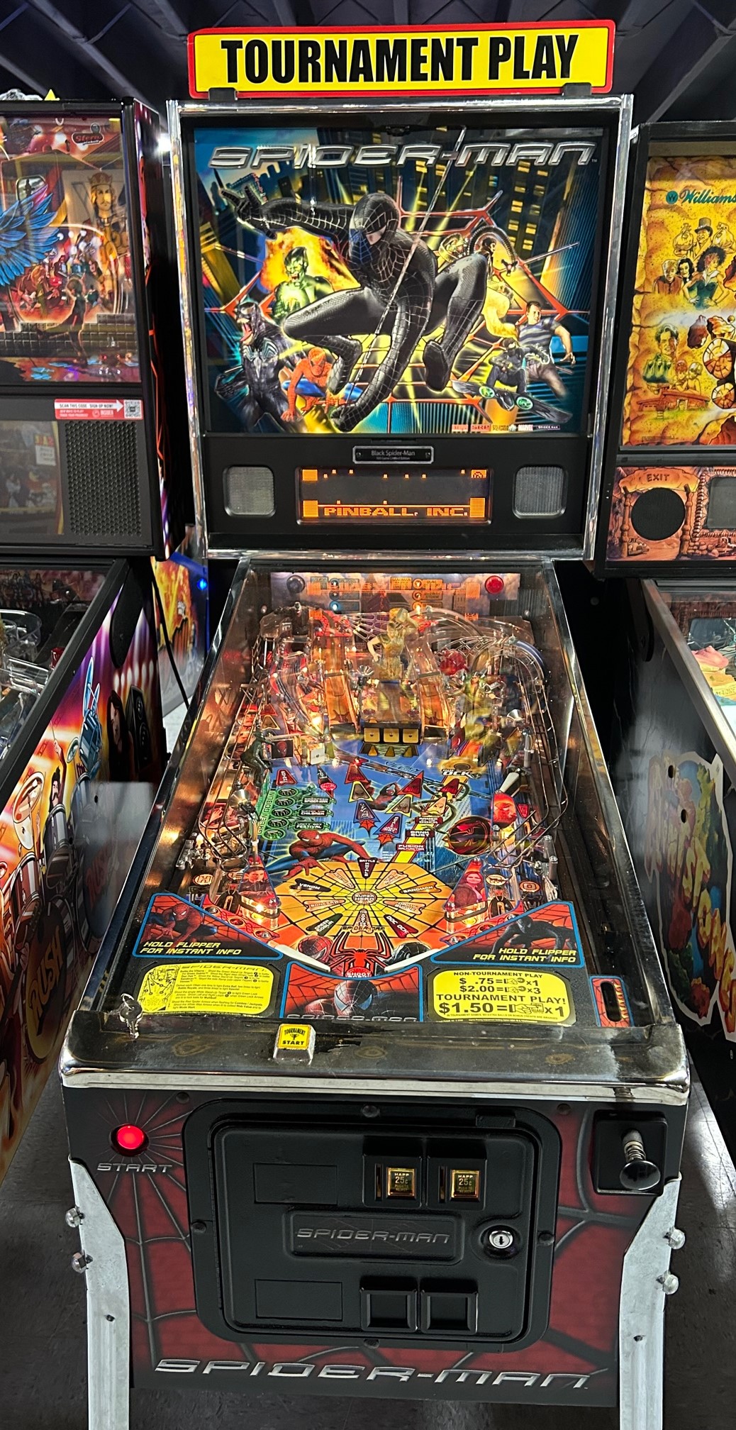 STERN SPIDERMAN BLACK Pinball Machine for sale HOME USE ONLY! COINOP PARTS ETC Arcade